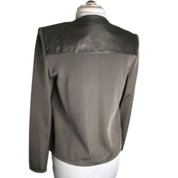 NWT Peter Nygard Knit/Leather Full Zip Flower Embellished Jacket Size M - Picture 5 of 10